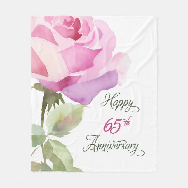 Nunna 65-årsjubileum Rosa Ros Fleecefilt (Framsidan)