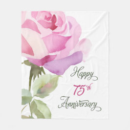 Nunna 75-årsjubileum Syster Jubileum Rosa Ros Fleecefilt