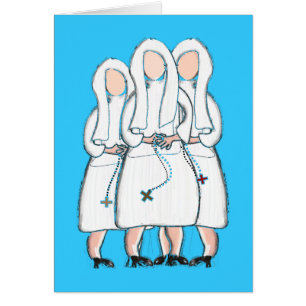 Nunnagåvor design "för tre Cloistered systrar" Hälsningskort