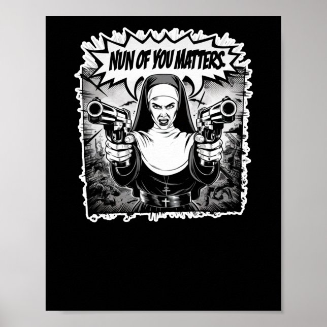 Nunnan av dig är en fin Tecknad Art Sticker Poster (Framsidan)