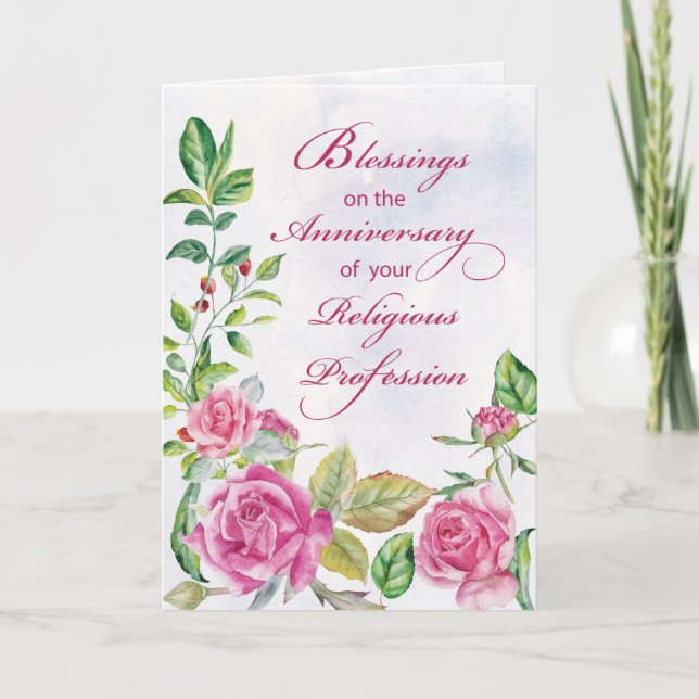 Nunne jubileum för religiöst yrkande Rosa vatten Kort (Framsida)