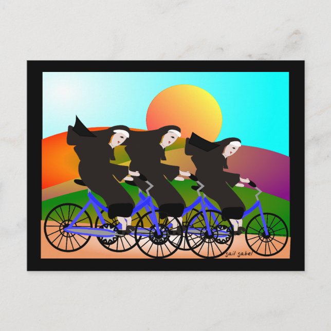 Nunnor på Bicycles Art Gifts Vykort (Framsida)