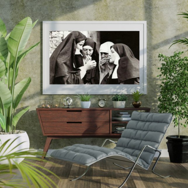Nunnor som röker Vintage Foto Poster (Skapare uppladdad)