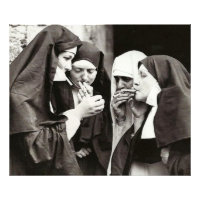 Nunnor som röker Vintagefotografi