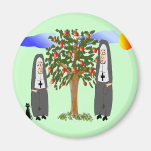 Nunnor som stjäler äpplekort & gåvor magnet