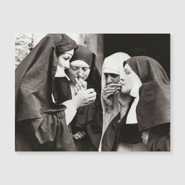 Nunor som röker Vintage Foto (Framsida)