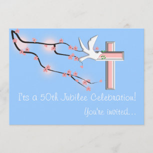 Nuns 50:e jubilee Firande inbjudan Blue