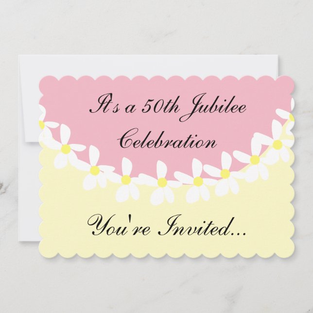 Nuns 50:e jubilee Firande inbjudningar Rosa (Framsida)