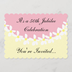 Nuns 50:e jubilee Firande inbjudningar Rosa