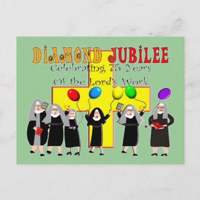 Nuns Diamond Jubilee 75:e Service År Vykort (Framsida)