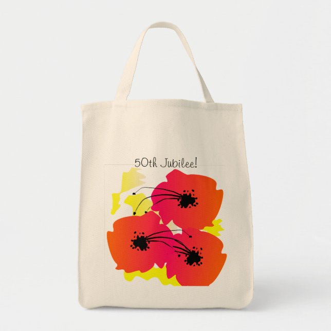 Nuns Golden 50:e Jubilee Tote Bag Big Flowers Tygkasse (Framsidan)