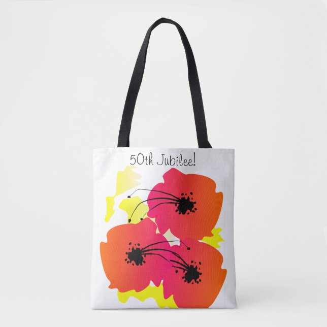 Nuns Golden 50:e Jubilee Tote Bag Big Flowers Tygkasse (Framsida)