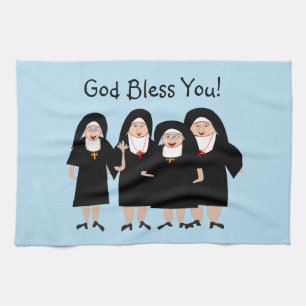 Nuns i livsmiljöer kökshandduk