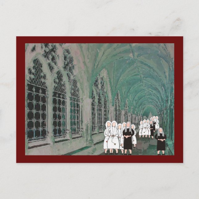 Nuns i Westminster Abbey Cloister Vykort (Framsida)