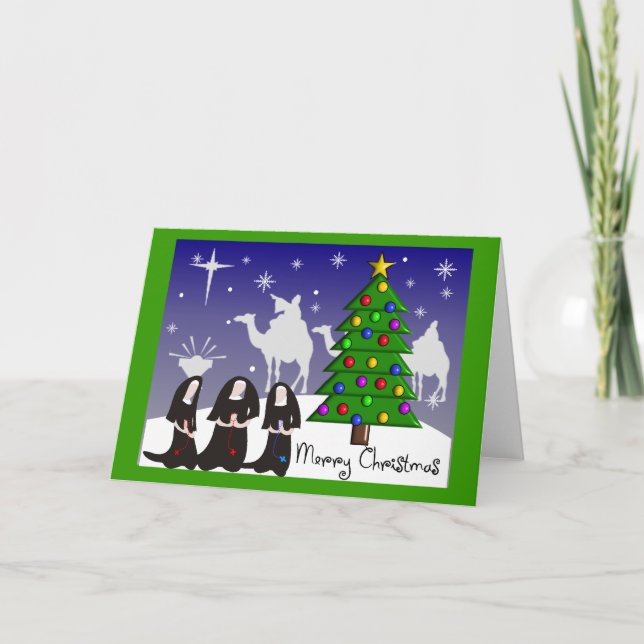 Nuns julkort "God jul" Helgkort (Framsida)