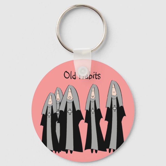 Nuns "Old Habits"-Superskojet Nun Gifts Nyckelring (Framsida)