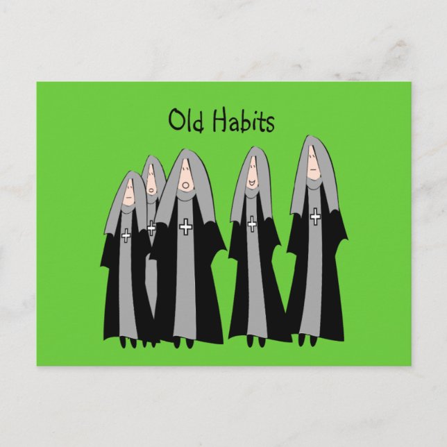 Nuns "Old Habits"-Superskojet Nun Gifts Vykort (Framsida)