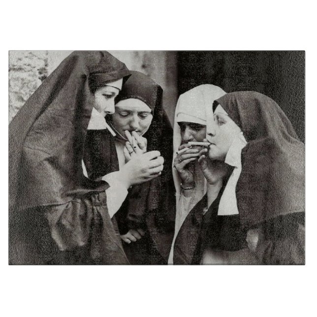 Nuns Rökning Vintage foto (Framsidan)