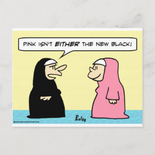 nuns rosa new black vykort