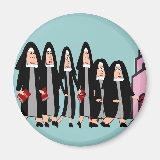 Nuns "Rubrik till kyrka" Magnet (Framsidan)