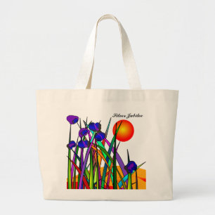 Nuns Silver 25:e Jubilee Artsy Blommigt Tote Bag Jumbo Tygkasse