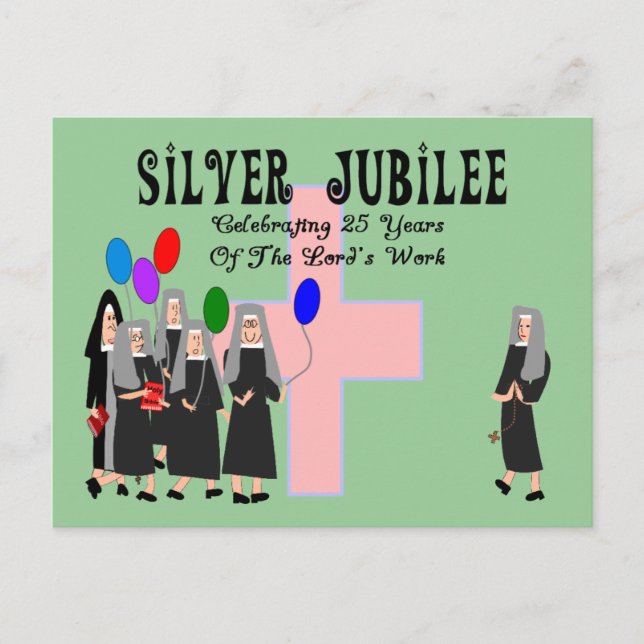 Nuns Silver Jubilee Gifts Vykort (Framsida)