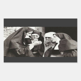 Nuns Smoking Vintage Photograph Rektangulärt Klistermärke