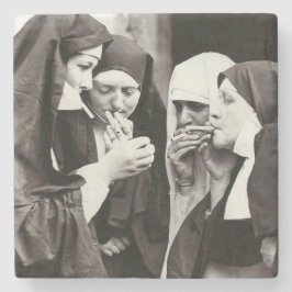 Nuns Smoking Vintage Photograph Stenunderlägg