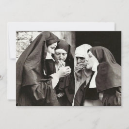 Nuns Smoking Vintage Photography Inbjudningar