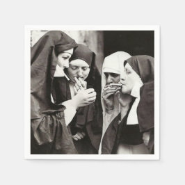 Nuns Smoking Vintage Photography Pappersservett