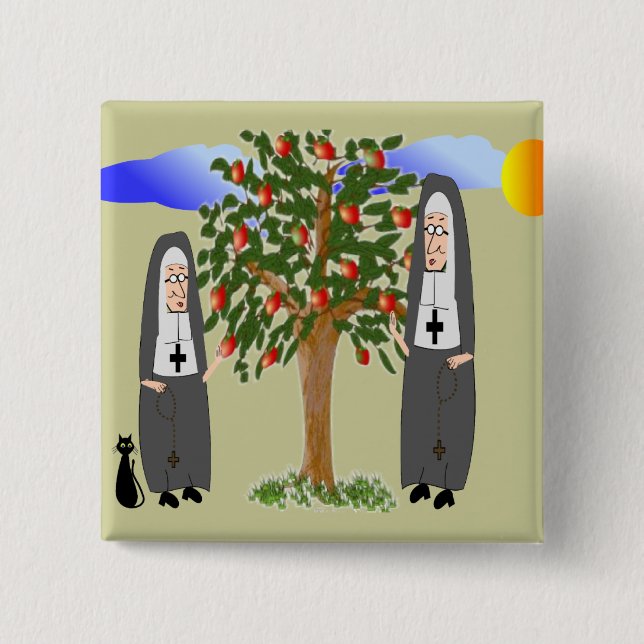 Nuns-styrande äppelkort och -gåvor knapp (Framsida)
