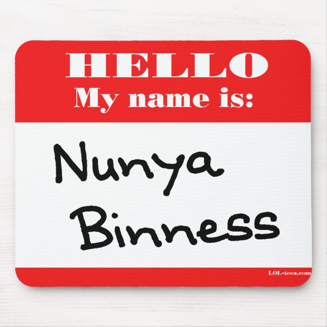 Nunya Binness Musmatta (Framsidan)