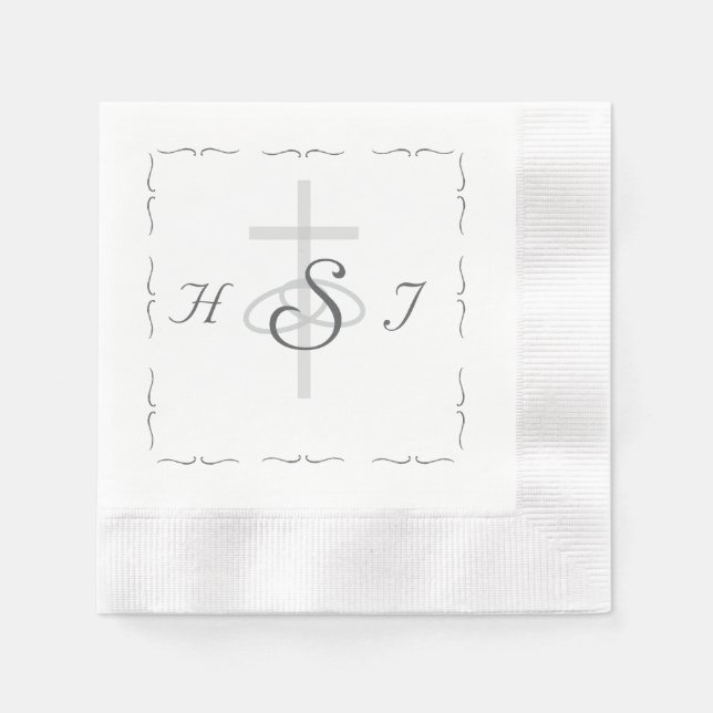 Nuptial Grace Catholic Wedding Paper Napkin Pappersservett (Framsidan)