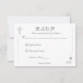 Nuptial Grace Catholic Wedding Response Card OSA Kort