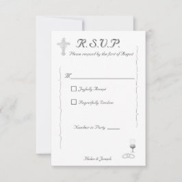 Nuptial Grace Catholic Wedding Response Card OSA Kort