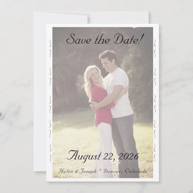 Nuptial Grace Wedding Flat Save The Date Card Spara Datumet (Framsida)