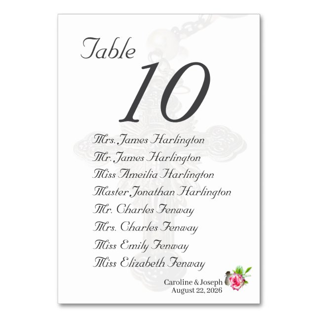 Nuptial Ro Bröllop Bordsnummer (Framsidan)