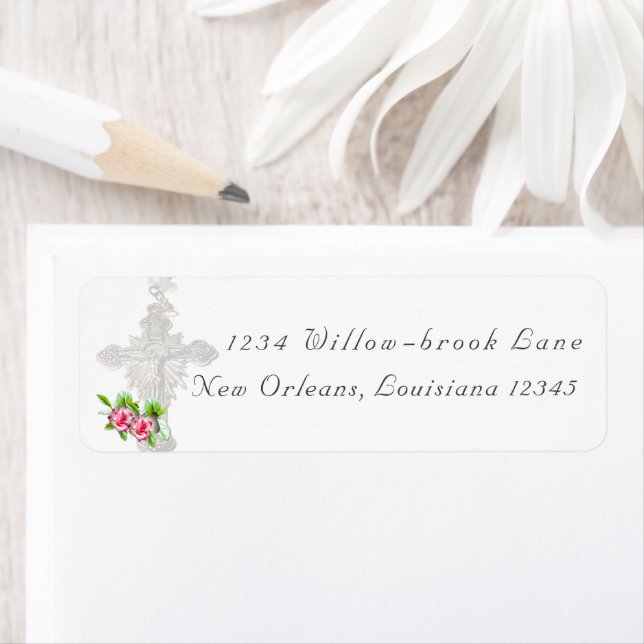 Nuptial Ro katolik Bröllop Return-adressetikett Returadress Etikett (Insitu)