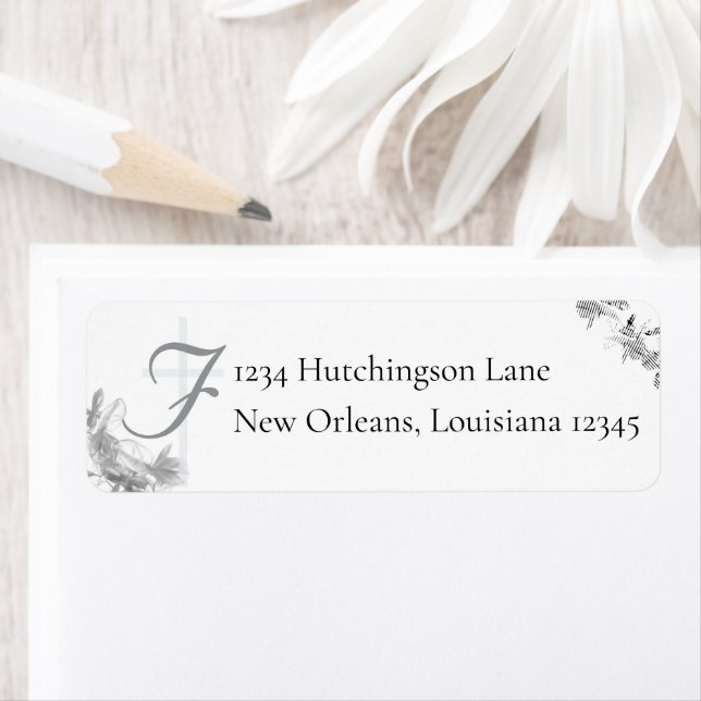 Nuptial Unity Bröllop Monogrammed Returadress Etikett (Insitu)