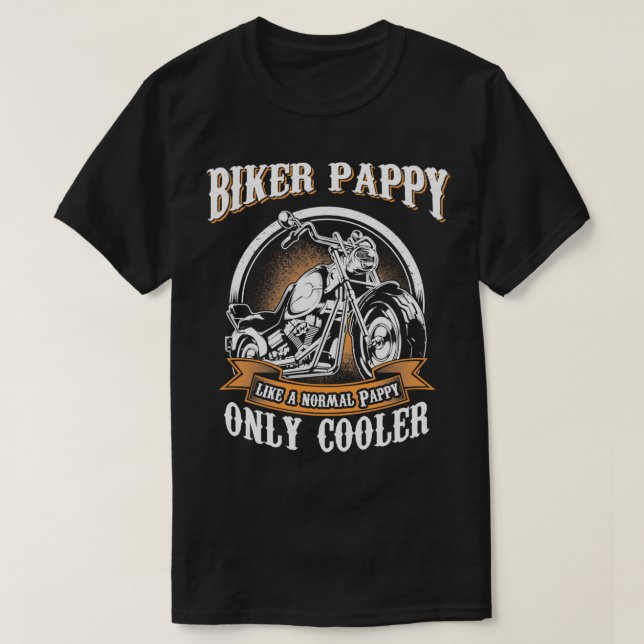 Nur Coola Pappy Rides Motorcycle Driver T Shirt (Design framsida)