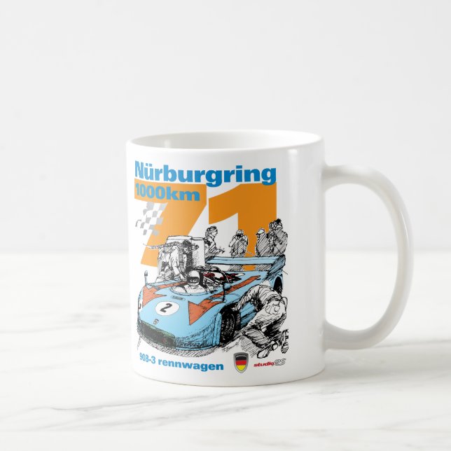 Nurburgring 1973 1000 km Porsche 908-3 Kaffemugg (Höger)