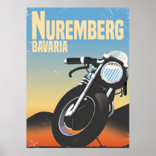 Nuremberg Bayern motorcykelvintage resor postar Poster