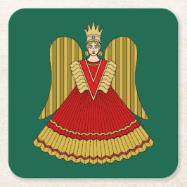 Nuremberg Christmas Angel Underlägg Papper Kvadrat