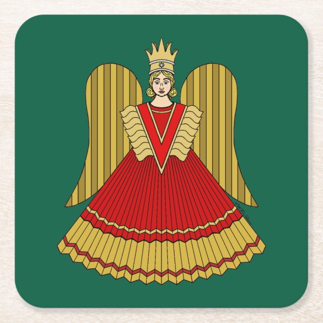 Nuremberg Christmas Angel Underlägg Papper Kvadrat (Framsidan)