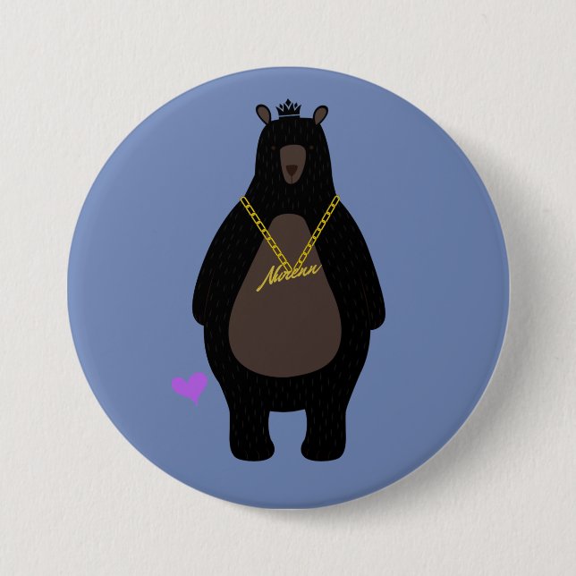 NurenN Black Bear Blue Knapp (Framsida)