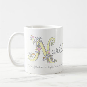 Nuria känd menande dekorativ N monogrammugg Kaffemugg