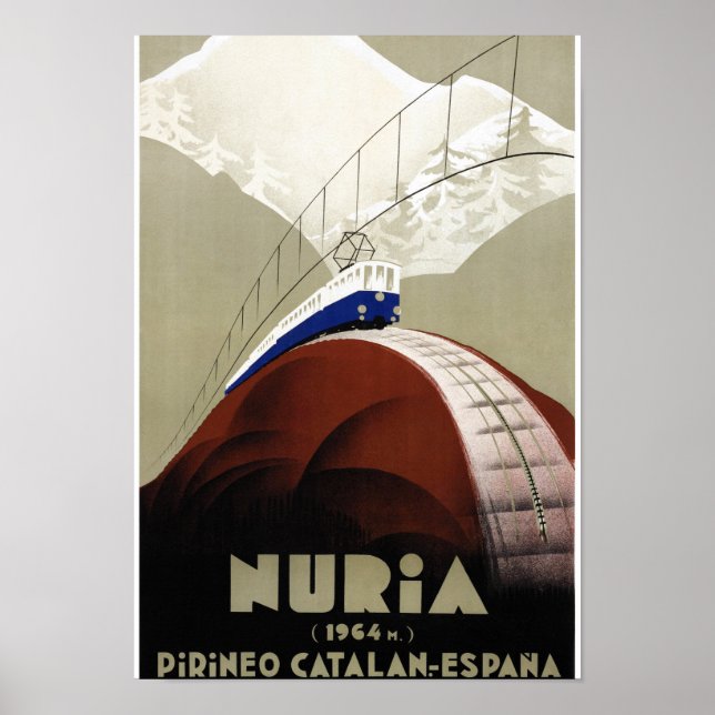 Nuria Spain Vintage resor Poster återställd (Framsidan)