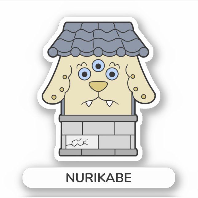 Nurikabe Wall Monster Yokai Klistermärken (Framsida)
