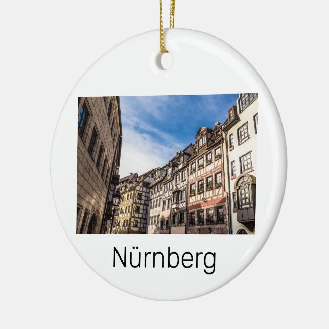 Nürnberg Cityscape Bavaria Tyskland Souvenir Julgransprydnad Keramik (Vänster)
