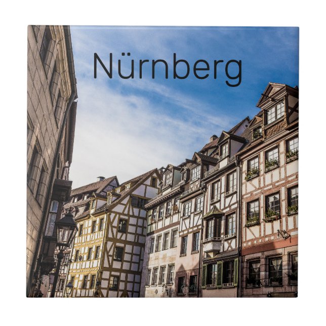 Nürnberg Cityscape Bavaria Tyskland Souvenir Kakelplatta (Framsidan)